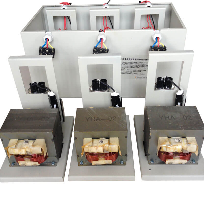 oil cooled microwave transformer group 3x1000w